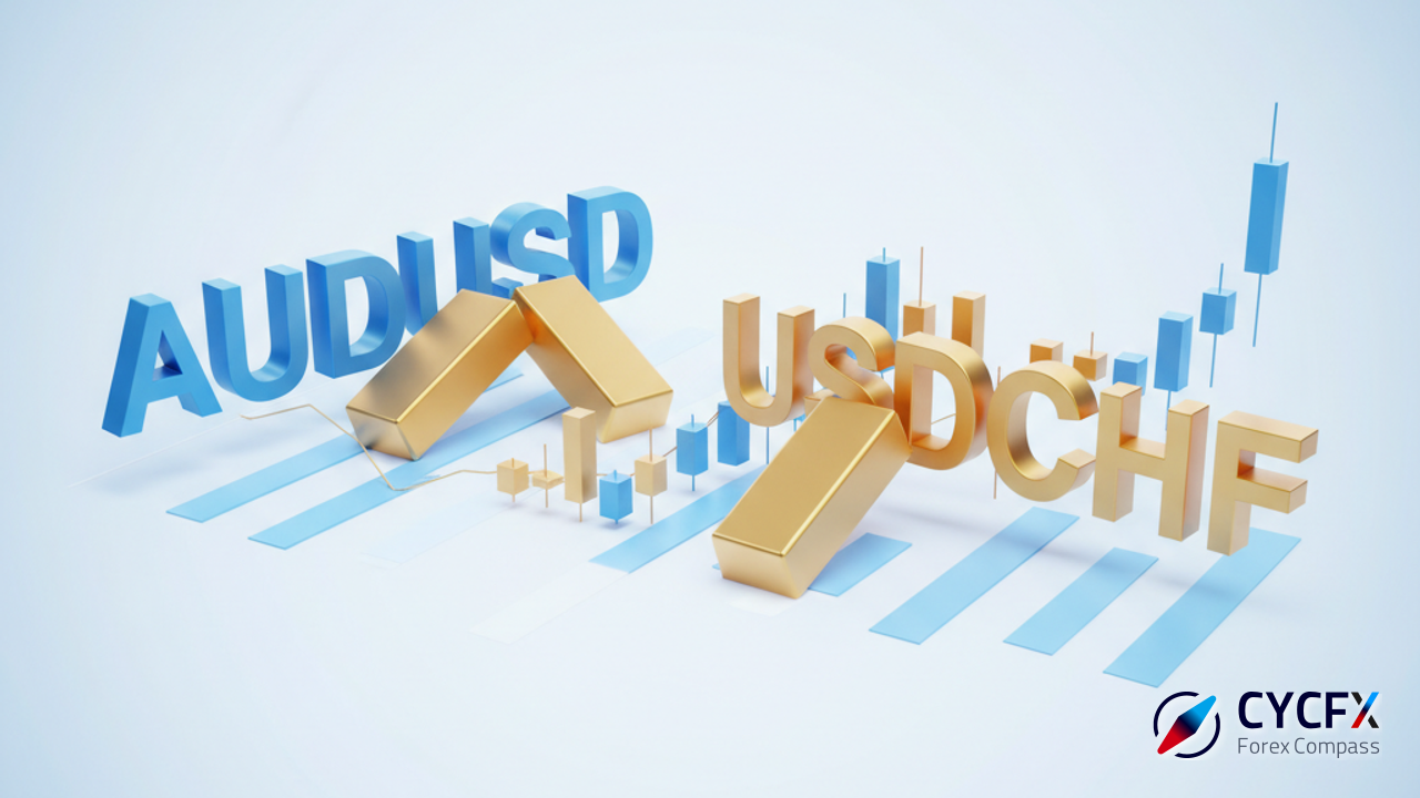 تأثیر طلا در فارکس بر جفت ارزهای AUDUSD و USDCHF